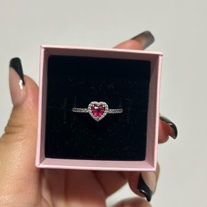 Pandora Elevated Red Heart Ring
